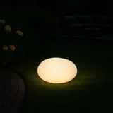 Melitec Solarleuchte - Solar-Gartenlampe LED mit Farbwechsel - für Garten Balkon Terrasse - Breite 35 cm - Kunststoff - flache Kugel - LK02-6