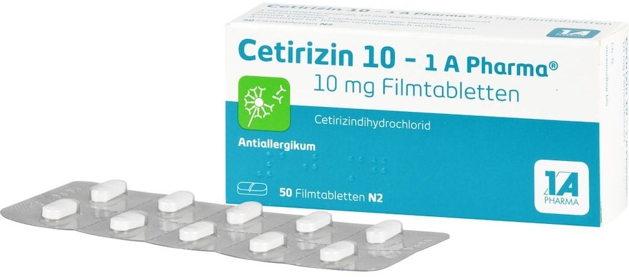 1 A Pharma CETIRIZIN 10-1A Pharma Filmtabletten Allergiemittel zum Einnehmen
