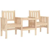 vidaXL Gartenbank mit Tisch 2-Sitzer Massivholz Kiefer