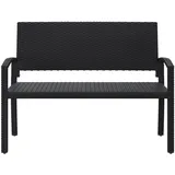 Yaheetech 2-Sitzer Gartenbank aus Polyrattan, Rattan Sitzbank wetterfest, Parkbank, Rattan Gartenmöbel für Balkon Terrasse, Schwarz - Schwarz