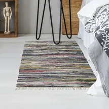 Andiamo Multi - handgewebter Flickenteppich Boho aus 100% Baumwolle, waschbarer Teppich und Läufer für Wohnzimmer, Flur & Küche, 170 x 240 cm