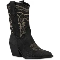 VAN HILL Cowboy Boots in Schwarz