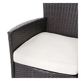 CASARIA Polyrattan Gartenstuhl 59 x 59 x 88 cm braun/creme 2er Set stapelbar