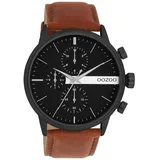 Oozoo Herren Armbanduhr Timepieces Analog Leder braun UOC11223 - Braun