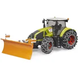 Bruder Claas Axion 950 mit Schneeketten und Räumschild