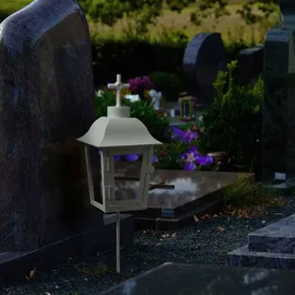 MARELIDA Laterne aus Metall mit 2 wechselbaren Spitzen und Erdspieß H:... 51cm in weiß