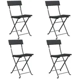 vidaXL Bistrostühle 4 Stk. Klappbar Schwarz Poly Rattan und Stahl