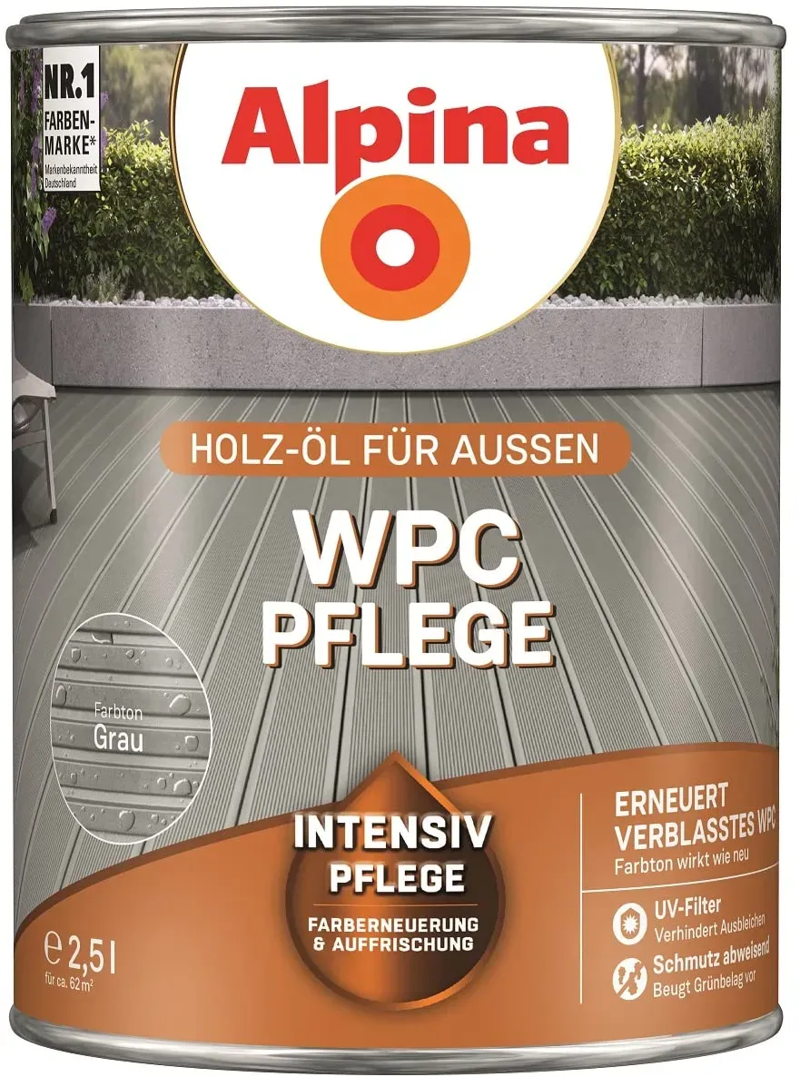 Alpina WPC-Pflege Grau 2,5 Liter