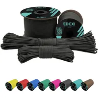 EdcX 2 mm Nylon Paracord 275 (50 und 100 m) – 100% Nylonseil, 3-adrige Schnur, Nylonschnur 2 mm in vielen Farben (Dark Gray, 100 m)
