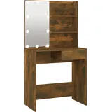 vidaXL Schminktisch mit LED Räuchereiche 74,5x40x141 cm