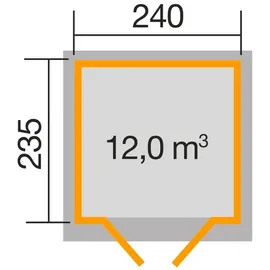 Weka Gartenhaus 122 2,41 x 2,35 m schwedenrot