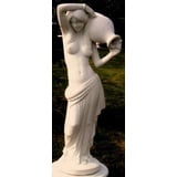 Casa Padrino Skulptur Jugendstil Wasserspeier Skulptur Frau mit Krug 44 x 33 x H. 120 cm - Gartendeko Figur - Special!