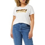 Levis Levi's Damen The Perfect Tee T-Shirt,Logo Gold Powder Print White,XL