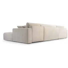 beautysofa Ecksofa mit Schlaffunktion CORSO U, Farbe: Graphit (Poso34) - Dunkelgrau