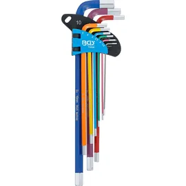 BGS Winkelschlüssel-Satz Multicolour extra lang Innensechskant 1,5 - 10 mm 9tlg. - 74456