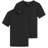 SCHIESSER UNCOVER SCHIESSER Herren T-Shirt 2er Unterhemd/Shirt Kurzarm XXL Schwarz