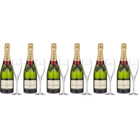 Moet & Chandon Brut Imperial 0,75l 6 Flaschen + 6 Gläser Champagner Geschenkbox