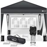 tillvex Faltpavillon 3 x 3 m inkl. 2 Seitenteile Anthrazit