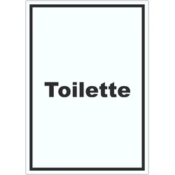 Toilette Aufkleber mit Text Klo WC hochkant A4 (210x297mm)