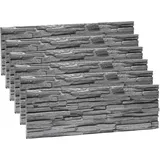 Rebel of Styles - UltraLight Tasso Grey - 0,63m2 / 6 Stück - EPS Wandpaneele/Verkleidung/Verblender/Platten in Natursteinoptik - Schaumstoff Wanddekoration mit Isolierung