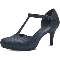 TAMARIS Damen Pumps mit Riemen Vegan Stilettoabsatz; NAVY GLAM/blau; 40 EU