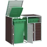 vidaXL Mülltonnenbox für 2 Tonnen Braun 144x81x113 cm Stahl