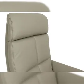 Mendler Relaxsessel HWC-L10, Design Fernsehsessel TV-Sessel Liegesessel, Liegefunktion drehbar, Voll-Leder ~ grau