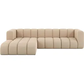 kaiser möbel Ecksofa L-Form Grand L 287 cm, Veloursstoff Salvador, Beige, Links - Beige
