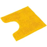 PANA® Chenille WC-Vorleger mit Ausschnitt (45x45cm) • U-förmiger Badteppiche • Badematte für Toilette, WC, Klo, Gäste-WC • Mikrofaser Matte • Flauschiger Klo Vorleger • Farbe: Gelb