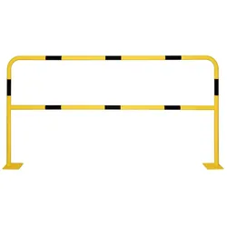 PROREGAL Schutzbügel Small zur Trennung & Sicherung von Arbeitsbereichen | inkl. Bodenplatte | HxB 100x200cm | Rohr-Ø  4cm | Schwarz-Gelb