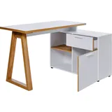 Jahnke Eckschreibtisch JAHNKE "CLUB C 130 E", weiß (kerneiche, weiß, kerneiche, kerneiche, weiß), B:130cm H:76,2cm T:95cm, Tische, Eckschreibtisch, Eckschreibtisch, wechselseitig montierbar, Breite 130 cm