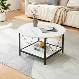 [en.casa] Filem Weiß Holz Ø80 x 46 cm