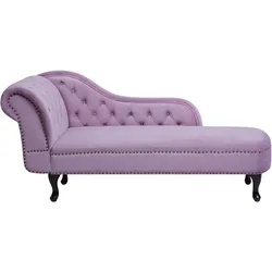 Linksseitige Chaiselounge NIMES Samtstoff Hellviolett