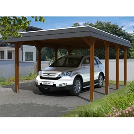 SKANHOLZ Carport Spreewald 3,96 x 5,89 m schwarz Blende inkl. Pfostenanker