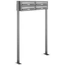 AL Briefkastensysteme Standbriefkasten 4 Fach Silber