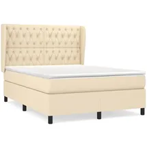 vidaXL Boxspringbett mit Matratze Creme 140x190 cm Stoff1394166