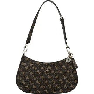 GUESS Noelle II Top Zip Shoulder Bag Brown Logo