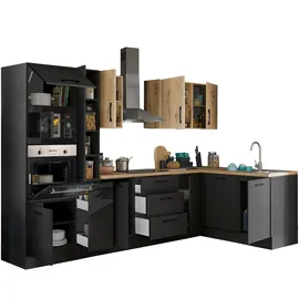 BASIC by Balculina Winkelküche Turin L-Form 310 cm schwarz