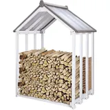 WONDERMAKE Kaminholzregal Holz 110 x 75 x 150 cm Außen grau/weiß