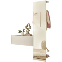 Furn.design Garderobe Set 2-teilig in weiß und Wotan Eiche