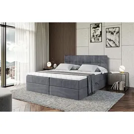 altdecor Boxspringbett 180 x 200 cm H4 Grau