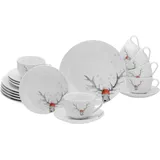 CreaTable Luna Hirsch Kaffeeservice 18-tlg. weiß