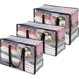 luxuskollektion Aufbewahrungsbox Transparente Kleideraufbewahrungstasche mit Reißverschluss 40l 60l 90l