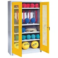 C+P Sportgeräteschrank mit Lochblech-Flügeltüren (Typ 2), HxBxT 195x120x50 cm,