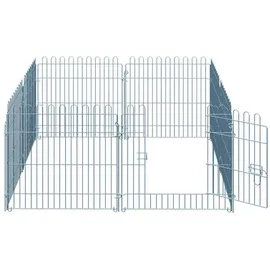 PawHut Welpenauslauf 8-teilig Silber 63 x 60 cm