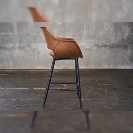 KAWOLA Barhocker ZAJA Barstuhl Sitzhöhe 76 cm Microfaser cognac