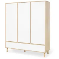 Pinolino Babykleiderschrank Weiß, Eschefarben - 155x185x55 cm,