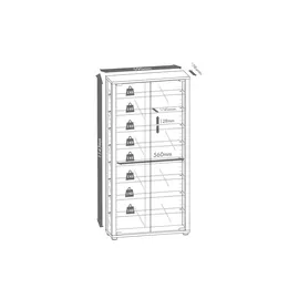 VCM Vitrine Vitrosa Maxi 59 x 18 x 114,3 cm Braun