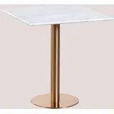 SKLUM Quadratischer Bartisch aus Cosmopolitan Marmor &x2194&xFE0E 70 cm Roségold Weiß