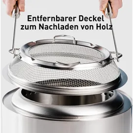 Solo Stove Funkenschutz für Bonfire Edelstahl inkl. 2 Heber Silber